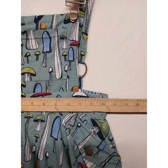 Unique vintage small mushroom cotton overall mini dress - Picture 4 of 7